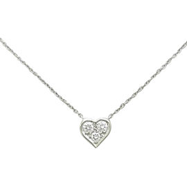 Tiffany & Co. 950 Platinum Diamond Heart Pendant Necklace