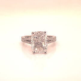 5 Carat Cushion Cut Lab Grown Diamond Engagement Ring. IGI Certified