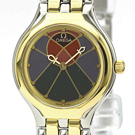 OMEGA De Ville Symbol K18 Gold Stainless Steel Ladies 595.0101 Watch LXGoodsLE-281