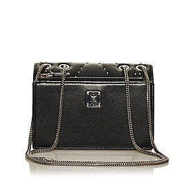 MCM Studded Leather Shoulder Bag