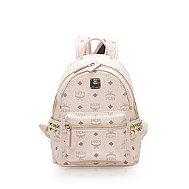 MCM Mini Visetos Leather Backpack