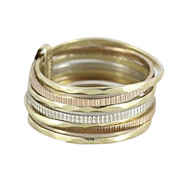 10K Tri-Gold Band Ring Size 6.25