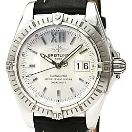 BREITLING Windrider Cockpit Steel Leather Automatic Mens Watch A49350 LXGoodsLE-428