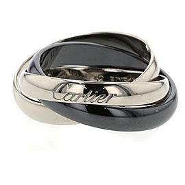 CARTIER K18WhiteGold / Black ceramic Trinity Classic Ceramic Ring LXGBKT-275