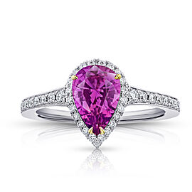 David Gross Pear Pink Sapphire and Diamond Ring