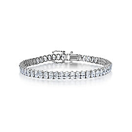 Nyla 11 Carats Oval Cut Diamond Single Row Bracelet in 18k White Gold