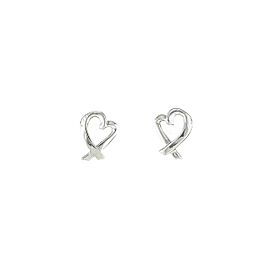 TIFFANY & Co 925 Silver Loving Heart mini Earrings LXGKM-48