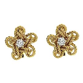 Cartier 18 Karat Yellow Gold Diamond Vintage Cufflinks