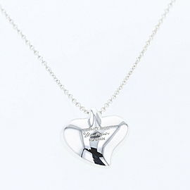 TIFFANY & Co 925 Silver Curved Heart Necklace LXGBKT-1174