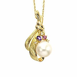 TASAKI 18K Yellow Gold pearl Diamond Necklace G0083