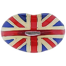 Solange Azagury Partridge Union Jack Enamel Silver Lips Ring