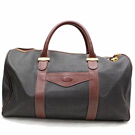 Alfred Dunhill Duffle Dark Chocolate Boston 865953 Brown Canvas Weekend/Travel Bag