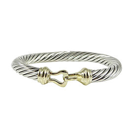 David Yurman Sterling Silver 14K Yellow Gold 7mm Thoroughbred Buckle Bracelet