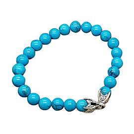 David Yurman Sterling Silver and Turquoise Spiritual Beads Bracelet