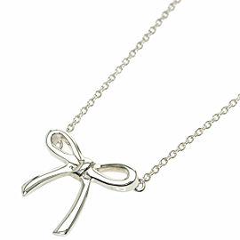 TIFFANY&Co. Bow ribbon Silver Necklace LXGQJ-503