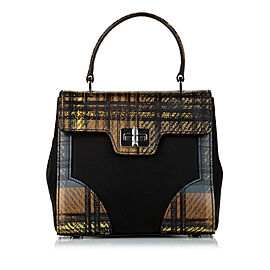 Prada Tessuto Tartan Saffiano Satchel