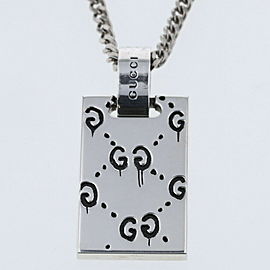 GUCCI 925 Silver Ghost Pendant Necklace LXGBKT-1143