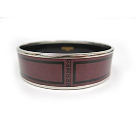 Hermes Enamel Cloisonne And Palladium Bangle Bracelet