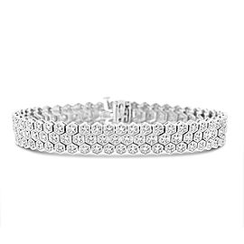 14K White Gold 2.87ct Diamond Honeycomb Pentagon Shape Bracelet