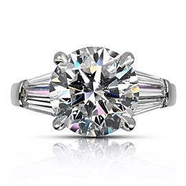 6 CARAT ROUND CUT E COLOR VS1 CLARITY THREE STONE DIAMOND ENGAGEMENT RING 18K WHITE GOLD GIA CERTIFIED 5 CT E VS1 BY MIKE NEKTA