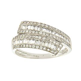 14K White Gold and 0.75ct Diamonds Wedding Band Ring Size 7