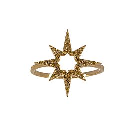 14K Gold Star Diamond Ring