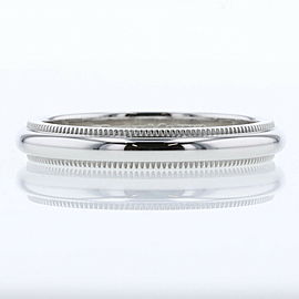 TIFFANY & Co 950 Platinum Milgrain Ring LXGBKT-492