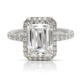 4 CARAT EMERALD CUT E COLOR VVS2 CLARITY DIAMOND ENGAGEMENT RING PLATINUM GIA CERTIFIED 3 CT E VVS2 BY MIKE NEKTA