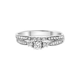 18k White Gold Ring and Band Set