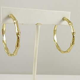 John Hardy 18K Yellow Gold Large Bamboo Hoop Earrings