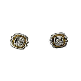 Tiffany & Co. Vintage Sterling 18k Yellow Gold Fancy Square Clip On Earrings