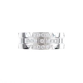 Cartier 18K white Gold Tank Francaise half Diamond Ring LXGYMK-588