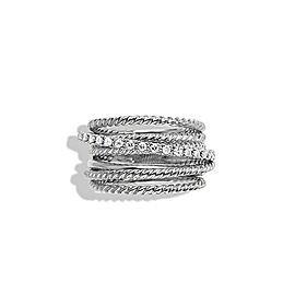 David Yurman Crossover Wide Ring with Diamonds