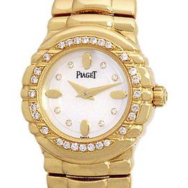 Piaget Tanagra GOA23018 18K Yellow Gold wDiamond Mother-of-Pearl Dial Quartz 21mm Womens Watch