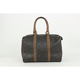 Dior Black x Brown Monogram Trotter Honeycomb Boston Bag 1DR99