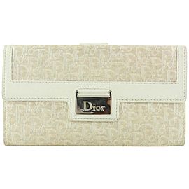 Dior Beige Monogram Trotter Long Flap Wallet 4da421