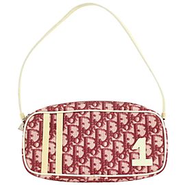 Dior Burgundy Monogram Trotter Girly Chic Pochette Shoulder Bag 14cd1108