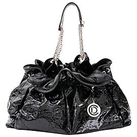 Dior Hobo Cannage Quilted Le Trente Chain 10cdz0116 Black Patent Leather Shoulder Bag