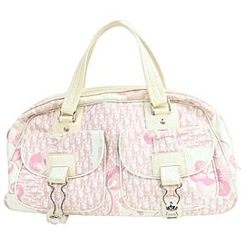 Dior Cherry Monogram Trotter Signature Oblique 871403 Pink Canvas Satchel