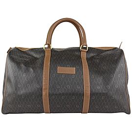 Dior Black x Brown Monogram Trotter Honeycomb Boston Duffle Bag 7CD1020