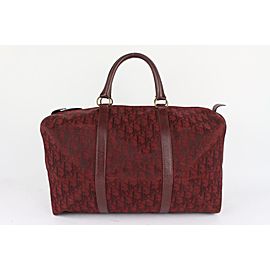 Dior Burgundy Bordeaux Monogram Trotter Boston Duffle Bag 1014d5