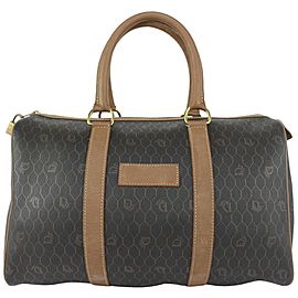 Dior Black x Brown Honeycomb Monogram Trotter Boston Duffle Bag 64da723