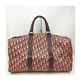 Christian Dior Large Bordeaux Monogram Trotter Boston Duffle Bag Burgundy 863406