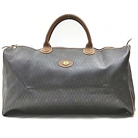 Christian Dior Black Monogram Honeycomb Trotter Boston Duffle Bag 863201