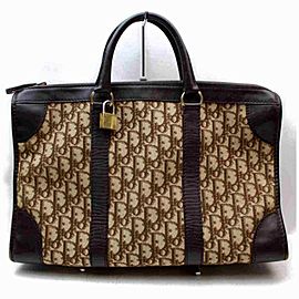 Dior Duffle Monogram Trotter Boston Carry On 872980 Dark Brown Canvas Weekend/Travel Bag