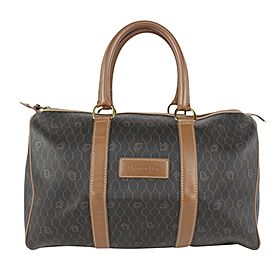 Dior Black x Brown Monogram Trotter Honeycomb Boston Duffle Bag 1013d12