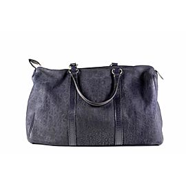 Dior Duffle Oblique Monogram Navy Boston 2dior613 Blue Suede Leather Weekend/Travel Bag