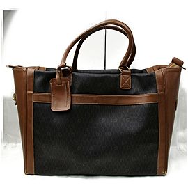 Dior Duffle XL 872262 Black Signature Oblique Monogram Trotter Brown Coated Canvas Weekend/Travel Bag