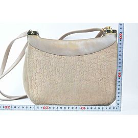 Dior Embossed Monogram Oblique Signature Trotter Cross Body 870596 Beige Suede Leather Shoulder Bag