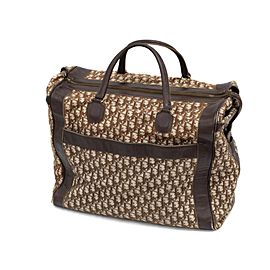 Dior Extra Large Boston Luggage Oblique Monogram Trotter 239577 Brown Canvas X Leather Weekend/Travel Bag